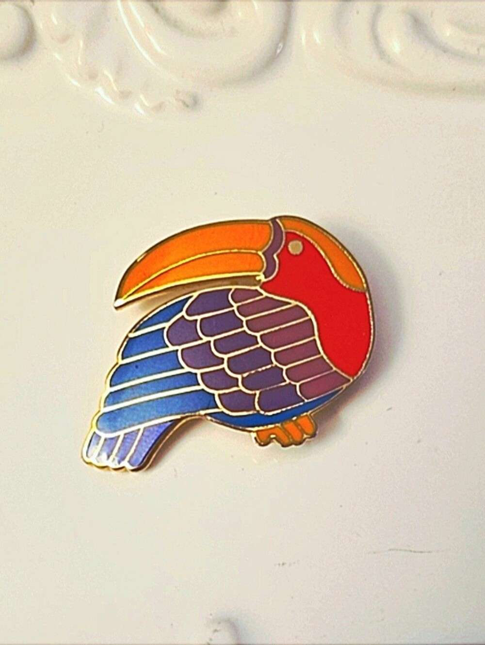 Laurel Burch Colorful Toucan Brooch Vintage